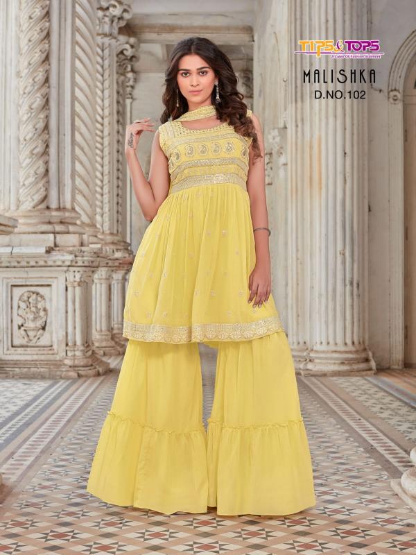 Tips Tops Malishka Georgette Designer Exclusive Readymade suit